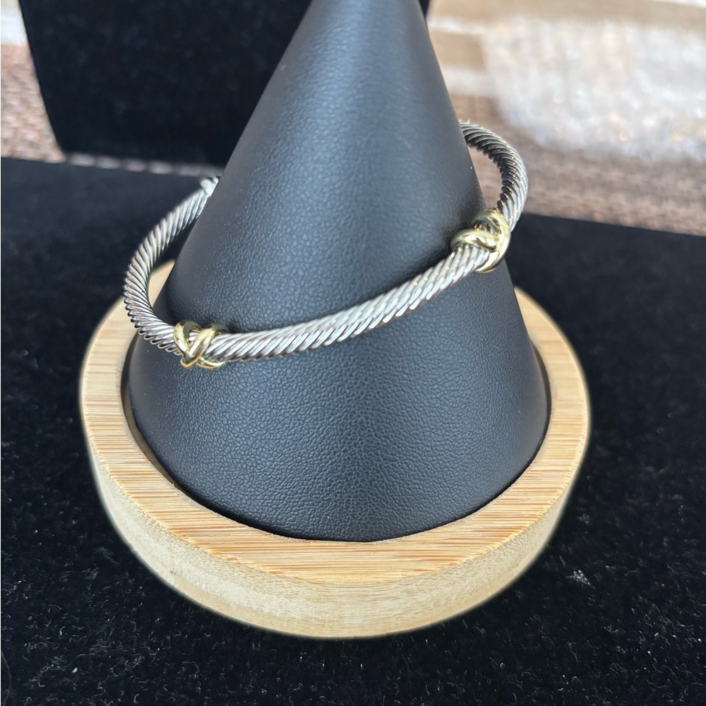 Elegant Silver and 18K Gold filled Women's Bracelet